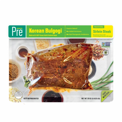 PRE® Korean Bulgogi Grass Fed Sirloin Steak Perspective: front