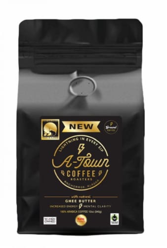 A-Town Coffee Ghee Butter Ground Coffee Perspective: front