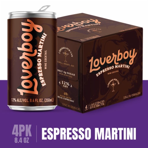 Loverboy Espresso Martini Craft Wine Cocktail Perspective: front