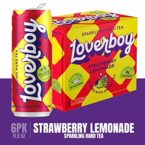 Loverboy Strawberry Lemonade Craft Sparkling Hard Tea Perspective: front
