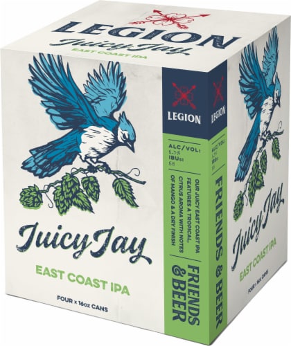 Legion Brewing Company Juicy Jay East Coast IPA Perspective: front