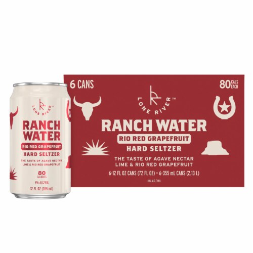 Lone River Ranch Water Rio Red Grapefruit Hard Seltzer Perspective: front