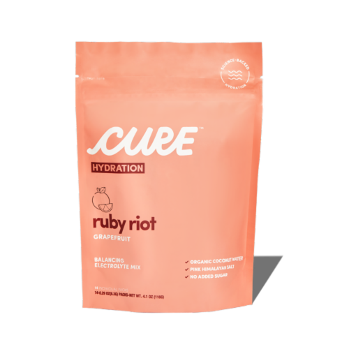 Cure Hydration Ruby Riot Grapefruit Balancing Electrolyte Mix Perspective: front