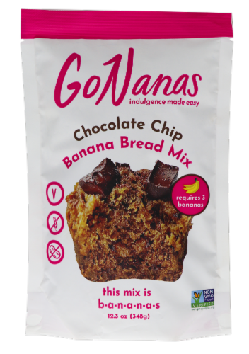 GoNanas Chocolate Chip Banana Bread Mix Perspective: front