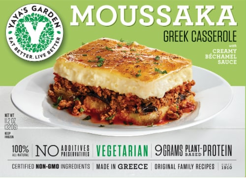 Yaya's Garden Moussaka Greek Casserole Frozen Meal Perspective: front