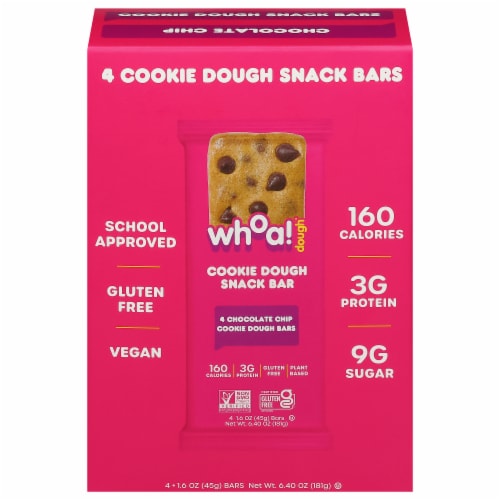 Whoa Dough Chocolate Chip Cookie Dough Bars Perspective: front