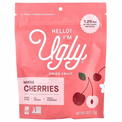 Hello! I'm Ugly® Whole Cherries Dried Fruit Perspective: front
