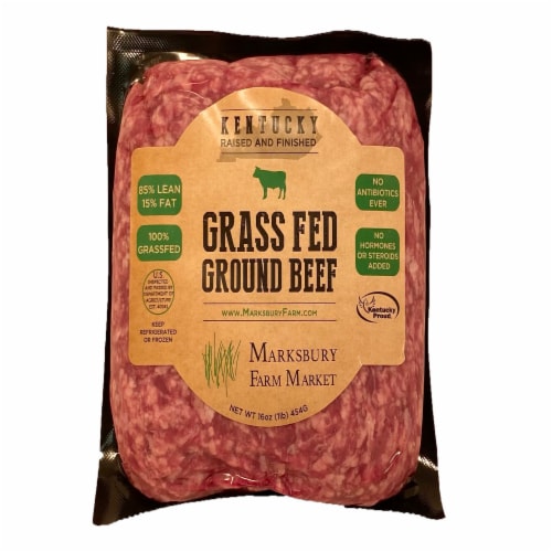 Marksbury Farm Market 85% Lean Grass Fed Ground Beef Perspective: front