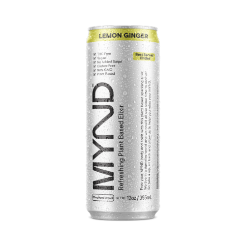 MYND Lemon Ginger Hemp Refreshing Plant Based Elixer Perspective: front