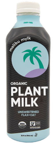 Malibu Mylk Unsweetened Organic Oat + Flax Milk Perspective: front