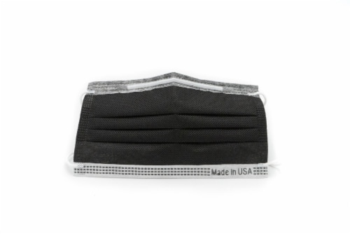 Disposable Face Mask, Black, 50 pc Perspective: front