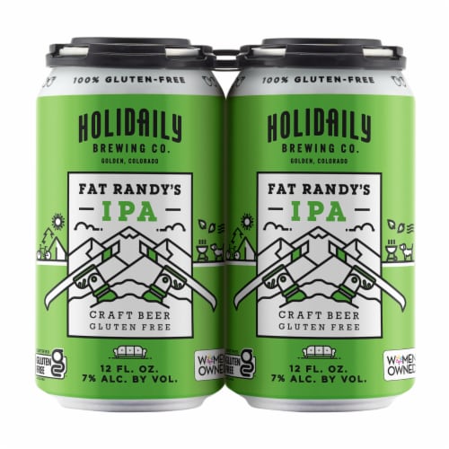 Holidaily Fat Randy's IPA Gluten Free Craft Beer Perspective: front