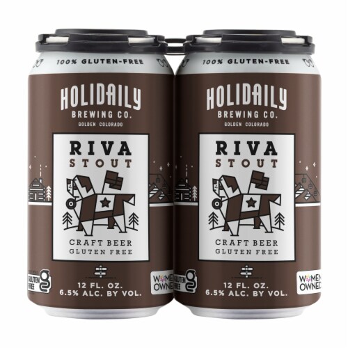 Holidaily Riva Stout Gluten Free Craft Beer Perspective: front