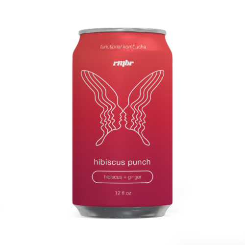 Kommunity Kombucha Hibiscus Ginger Artisanal Kombucha Perspective: front