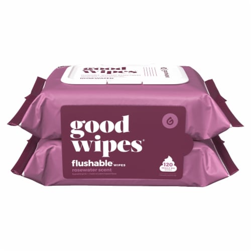 Goodwipes® Rosewater Hypoallergenic Flushable Wipes Perspective: front