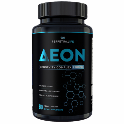 Anti-Aging Supplement NAD+ Complex by AEON with Nicotinamide, Fisetin, Quercetin, Resveratrol Perspective: front