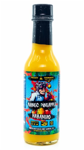 Freaky Ferments Mango Pineapple Habanero Hot Sauce Perspective: front