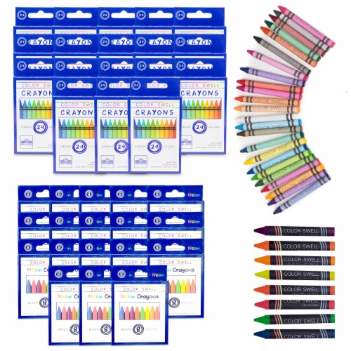 Color Swell Bulk Crayon Packs - 18 Packs Large Neon Crayons and 18 Packs  Classic Crayons, 1 - Kroger