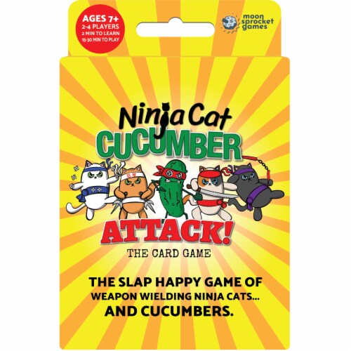 Moon Sprocket Games Ninja Cat Cucumber Attack! Card Game Perspective: front