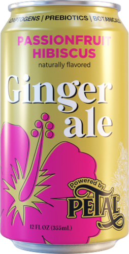 Petal Passionfruit Hibiscus Ginger Ale Can Perspective: front