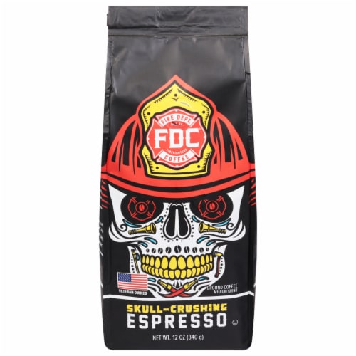 Fire Department Coffee® Skull-Crushing Espresso Ground Coffee Perspective: front