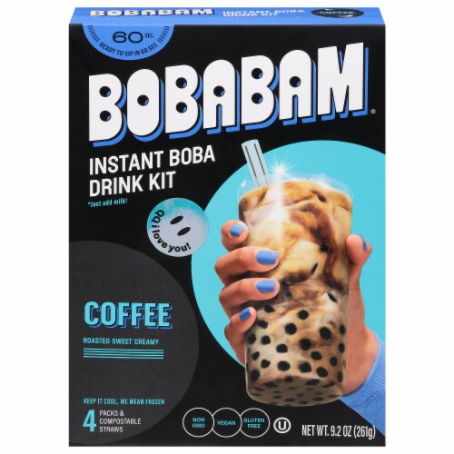 Boba Bam® Instant Boba Coffee Packs Perspective: front