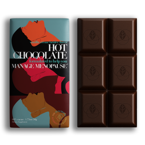 The Functional Chocolate Company Vanilla Creme Brulee Hot Chocolate Dietary Supplement Perspective: front