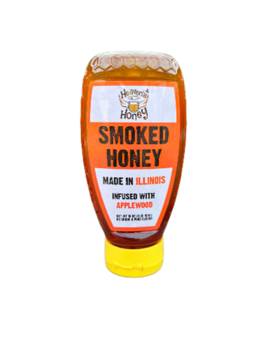 Heaven's Honey Squeezable Applewood Smoked Honey Perspective: front