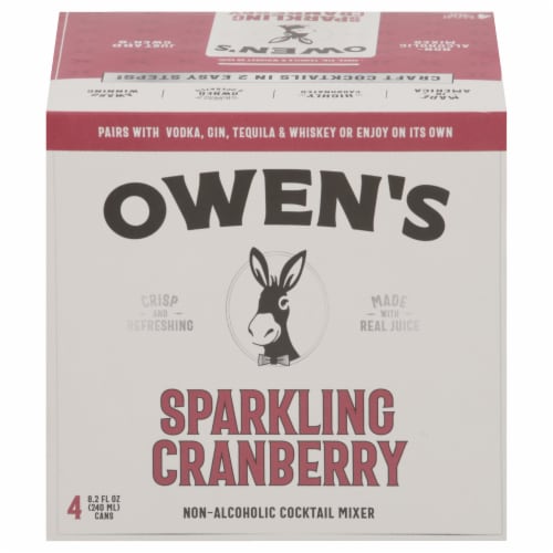 Owen's Craft Mixers Sparkling Cranberry Non Alcoholic Cocktail Mixer Perspective: front