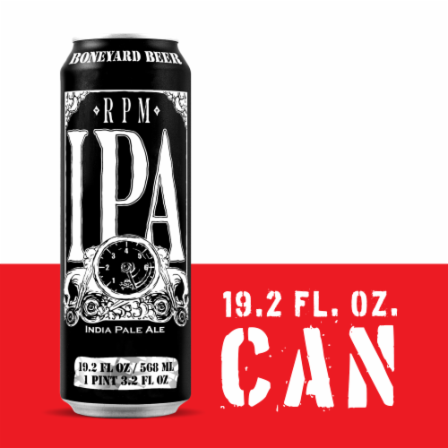 Boneyard RPM IPA Beer Single Can Perspective: front