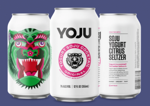 Drunk Fruit Yoju Yogurt Soju Cocktail Original Citrus Seltzer Perspective: front