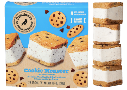 Nightingale® Cookie Monster Ice Cream Sandwiches Perspective: front