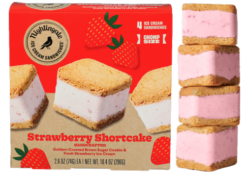 Nightingale® Strawberry Shortcake Ice Cream Sandwiches Perspective: front