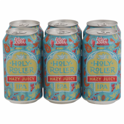 Urban South Brewery Holy Roller Hazy Juicy IPA Beer Perspective: front