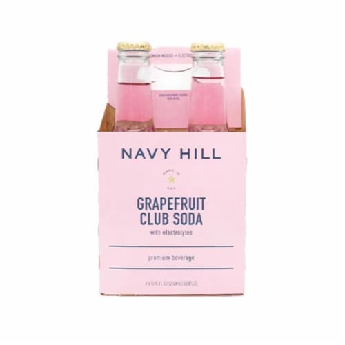 Navy Hill Grapefruit Club Soda Cans Perspective: front