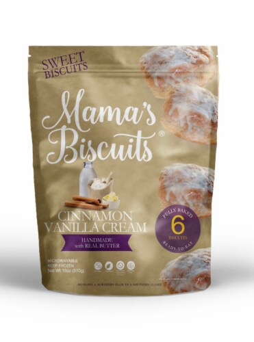 Mama's Biscuits Ready To Eat Cinnamon Vanilla Cream Biscuits Perspective: front
