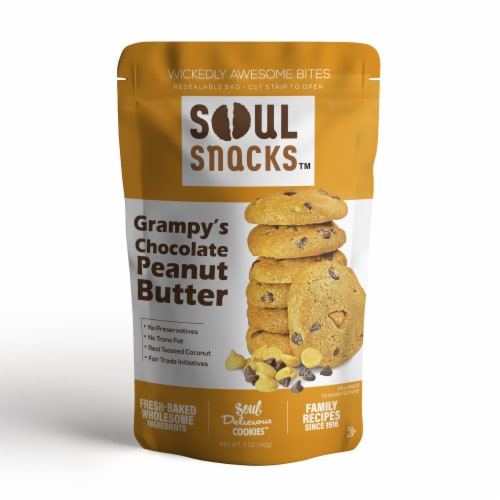 Soul Snack™ Grampy's Chocolate Peanut Butter Cookies Perspective: front