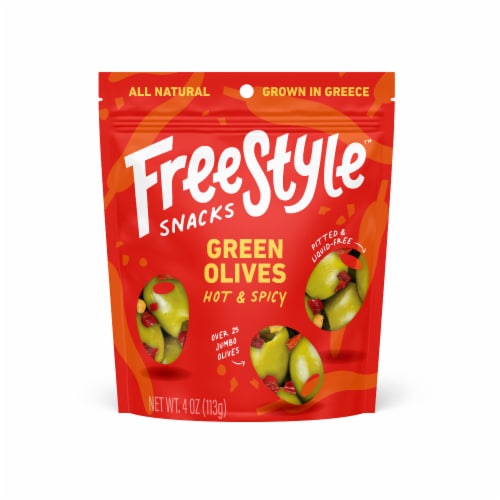FreeStyle™ Hot & Spicy Greek Green Olives Perspective: front