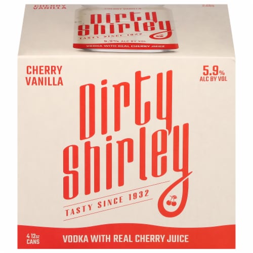 Dirty Shirley Cherry Vanilla Cocktail Cans Perspective: front