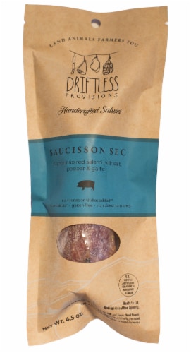 Driftless Provisions Saucisson Sec Handcrafted Salami Perspective: front