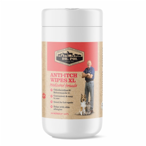 Dr. Pol Extra Large Anti Itch Wipes with Chlorhexidine for Dogs and Cats 60 Count 60 Count Fry s Food Stores