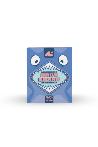 Aslin Beer Co. Baby Shark India Pale Ale Craft Beer Perspective: front