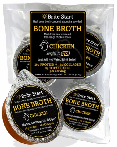 Brite Start Organic Keto Friendly Chicken Bone Broth Perspective: front