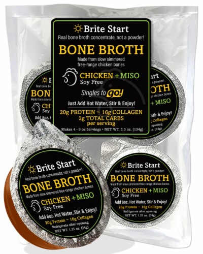 Brite Start Organic Keto Friendly Chicken + Miso Bone Broth Perspective: front