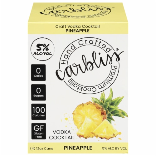 Carbliss® Pineapple Vodka Cocktails Perspective: front