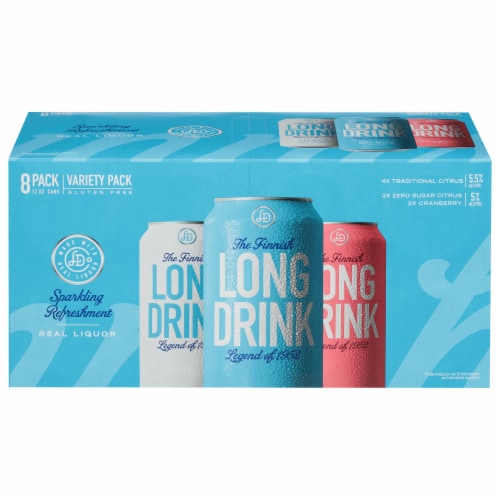 The Finnish Long Drink Ready to Drink Cocktail Variety Pack Perspective: front