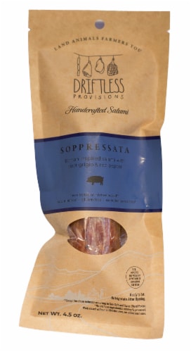 Driftless Provisions Sopressata Salami Perspective: front