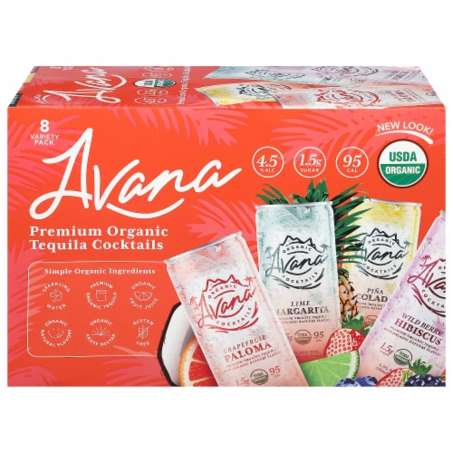Avana Organic Tequila Cocktail Variety Pack Perspective: front