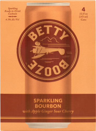 Betty Booze™ Sparkling Bourbon With Apple Ginger Sour Cherry Perspective: front
