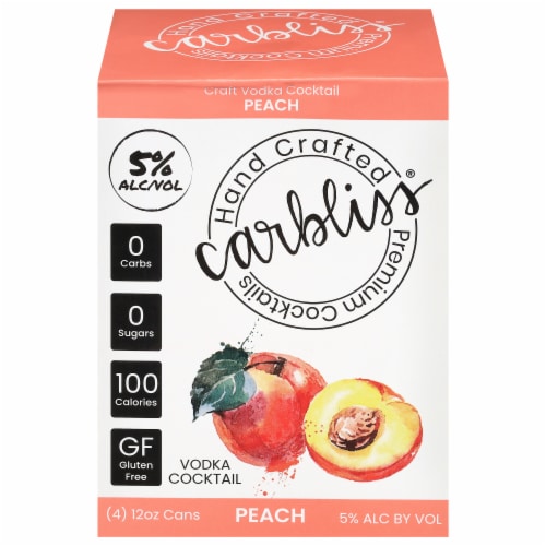 Carbliss® Peach Vodka Cocktail Perspective: front